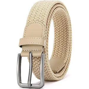 Braided Stretch Belt for Men, Elastic Woven Belt, casual Fabric Golf Belt, 1 3/8" for golf pants jeans, Gift Box