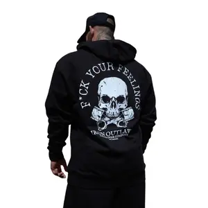 F*ck Your Feelings Midweight Hoodie - Black, Graphic Print, Hooded, Suitable for Men, Made of Polyester