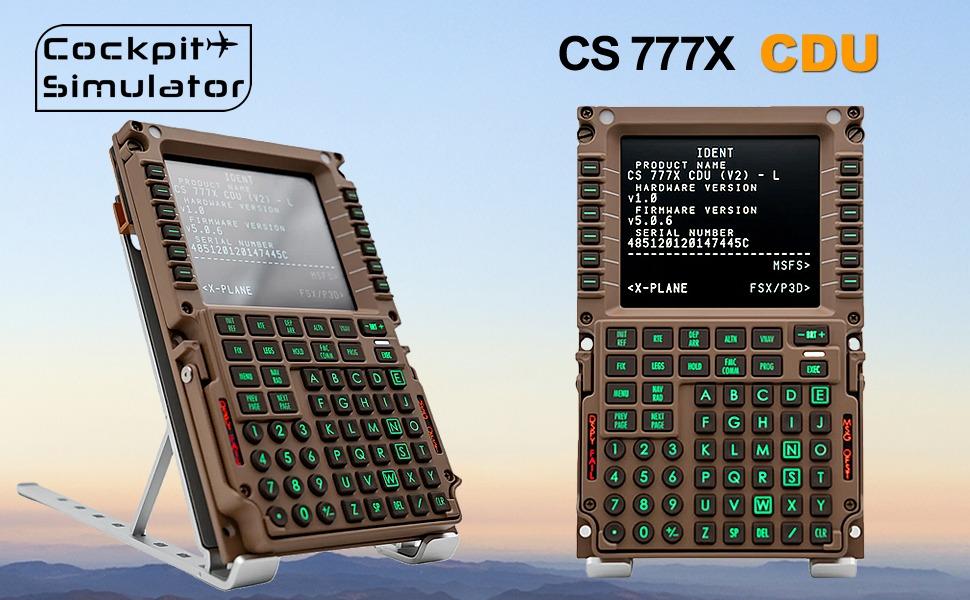 Cockpit Simulator 777X CDU Flight Simulator Control Display Unit – 1:1 CNC Aluminum Hardware, Real Silicone Keys, Full-Color Display, USB-C Plug-and-Play