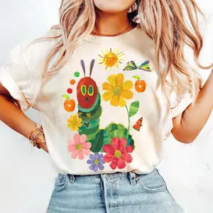 Hungry Caterpillar Book Tee – Back to School Teacher Shirt for Women, Cute Librarian Gift Top