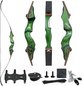 Black Hunter 60" Takedown Archery Recurve Bows for Adults Solid Wood Bow Riser and Glass Fiber Bamboo Maple Laminated Bow Limbs 20-60lbs Hunting Bows for Men and Women Right Hand Recurve Bow Set