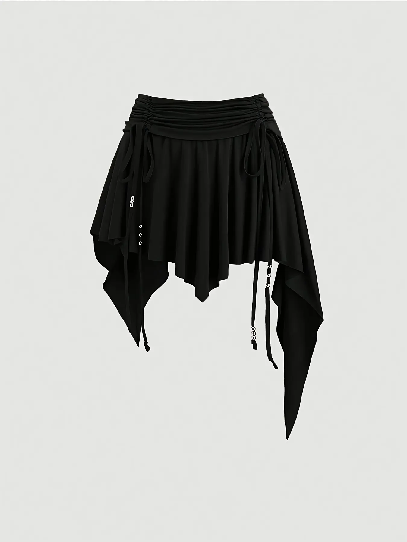 Women's Fall New Western Denim Style Beach Casual Adjustable Drawstring Waist Fit Asymmetrical Hem Mini Skirt Y2K, Womenswear Fashionable and Comfortable Aesthetic