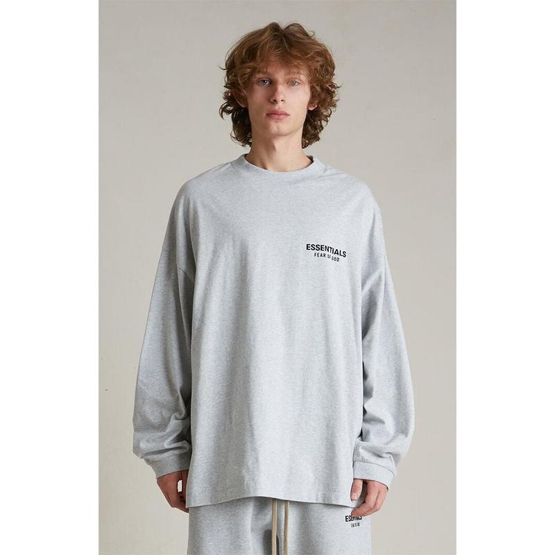 Fear of God ESSENTIALS Men's Light Heather Grey Long Sleeve T-Shirt