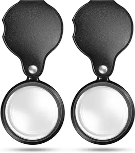 10X Pocket Magnifier – Folding Magnifying Glass with Rotating Case for Reading, Jewelry, Coins & Hobbies, Compact & Portable Durable Multifunctional