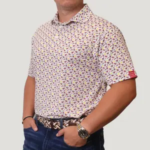 Acres Down South Men's Crawdaddy Polo Shirt - Stretch Short-Sleeve Menswear Top, Polyester-Spandex Fabric, Casual Wear, Polo Shirts