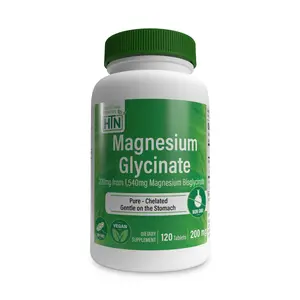 Health Thru Nutrition Magnesium Glycinate 200mg 120 Tablets Pure Chelated Gentle on the Stomach Vegan Supplement