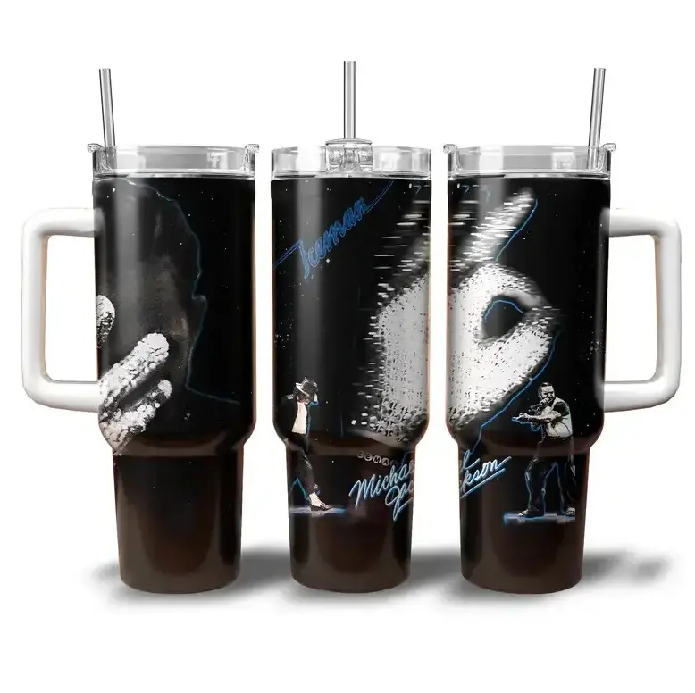 [Hip Hop Music Style] Drake Iceman Inspired Tumbler 40oz 20oz With Handle, OVO Inspired Rap Album Artwork Stainless Steel Insulated Travel Cup, Hip Hop Fan Drinkware Gift For Music Lovers