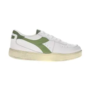 diadora Mens Mi Basket Low Used Lace Up Sneakers Shoes Casual - Green, White