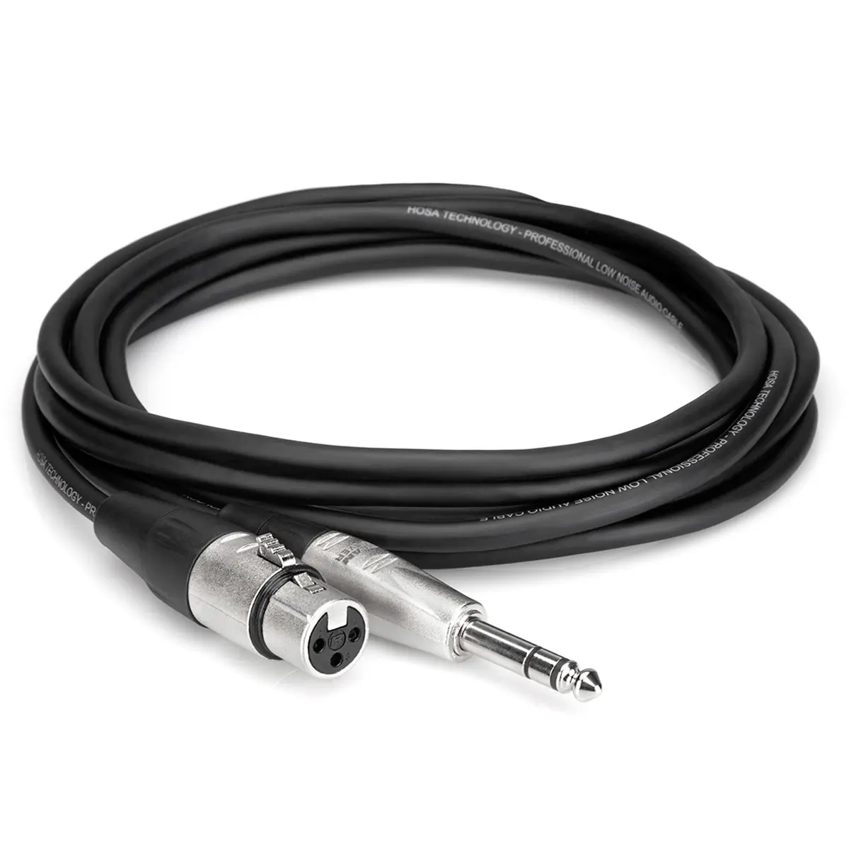 Hosa Technology 1' Balanced Audio Interconnect Cable - 3-Pin XLR Female to Stereo TRS 1/4" Male, Metal Head, Dense Shield for Mixer, Audio & Video Accessories