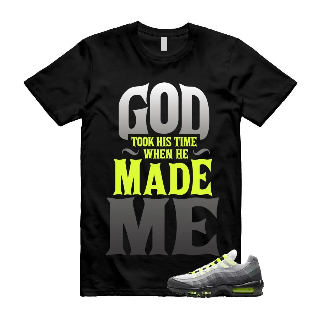 Air Max 95 Big Bubble Neon Yellow Black Cool Grey 2026 OG T Shirt