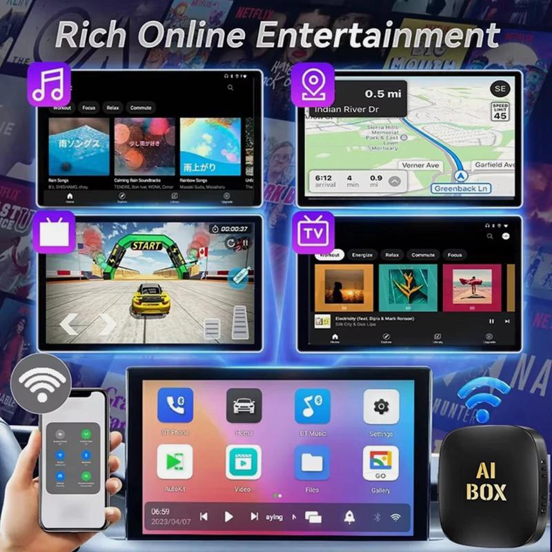 Android 13 CarPlay AI Box Wireless CarPlay Android Auto WIFI Adapter Converter w Netflix YouTube