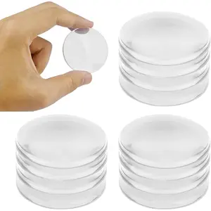 12 count Door Wall Protector,Door Knob Protectors & Door Handle Stopper for Stopping Wall  & Noise from Doors,Protects Every Metope Surface (Round, Clear) (12)