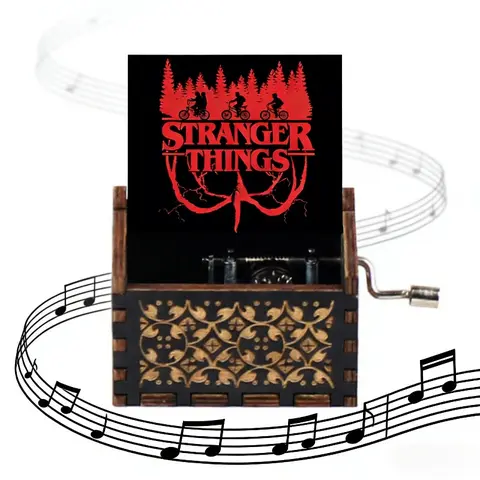 Vintage Carved Wooden Hand Crank Clockwork Music Box Musical Box | Classic Retro TV Series Melody | Iconic Opening Theme | Handmade Gift for Christmas, Birthdays & Holidays, Home Decoration Art Ornaments