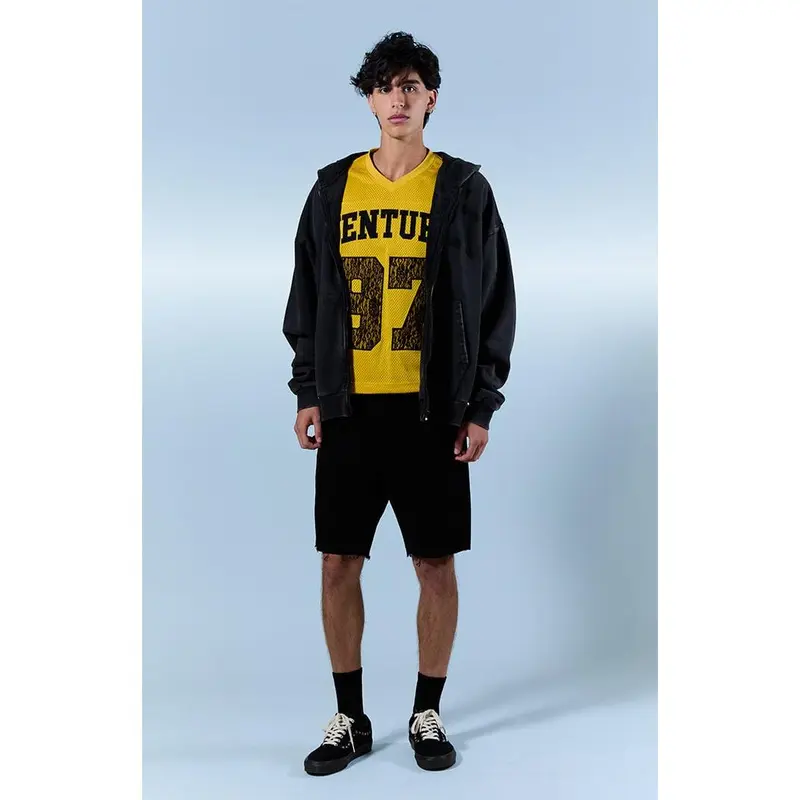 Pacsun Men's Harrison Cutoff Baggy Jean Shorts Stretch Black