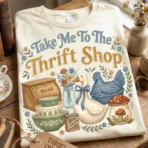 Take Me To The Thrift Shop Digital Shirt , Vintage Thrifting Graphic Tee Design, Thrifting Shirt, , Vintage Streetwear Style, Casual Retro Outfit, Womenswear Menswear Comfortable Top Gift for Her Him Unisex Graphic