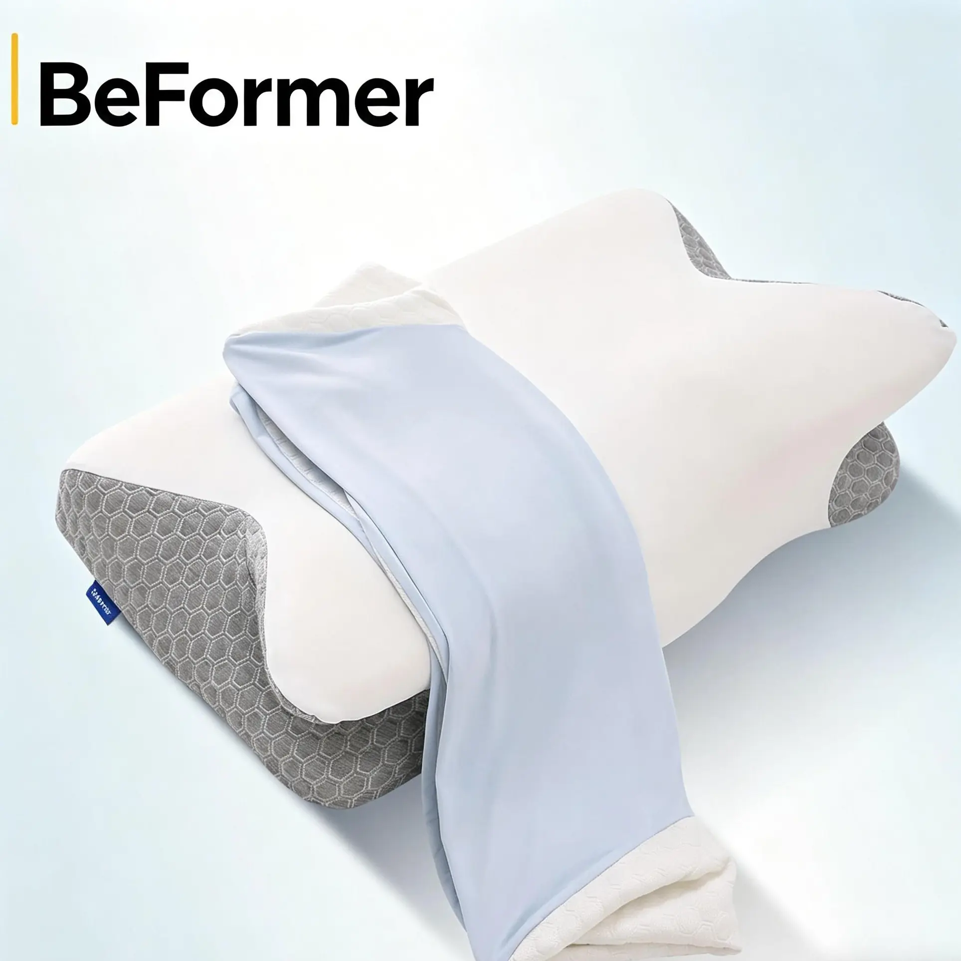 BeFormer 3-Zone Ergonomic Memory Foam Anatomical Neck Pillow for Neck Pain, Pillows for Sleeping, 3 Interchangeable Inserts, Manually Adjustable Custom Support, Multi-Positional Deep Sleep Aid, Anatomical Neck Pillows