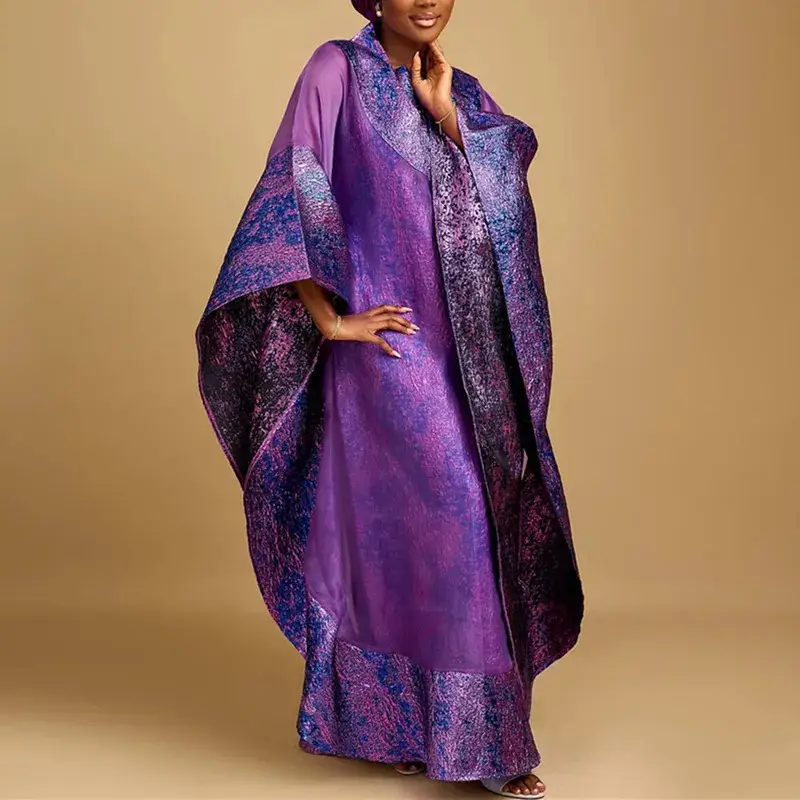 African Dresses for Women Traditional Africa Clothing Dashiki Ankara 2 PCS Outfit Gown Abayas Robe Muslim Kaftan Maxi Long Dress
