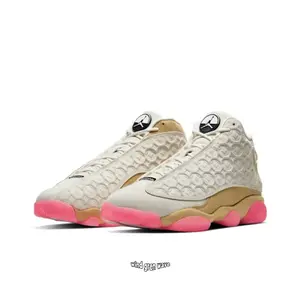 Ivory White High-Top Retro Basketball Shoes with Suede Upper, Peach Pink and Earth Tone Accents, Coin Pattern Embossing