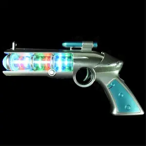 212 MAIN Chrome Light-Up Spinning Barrel Space Gun, Farm Animal & Poultry Pet Toy