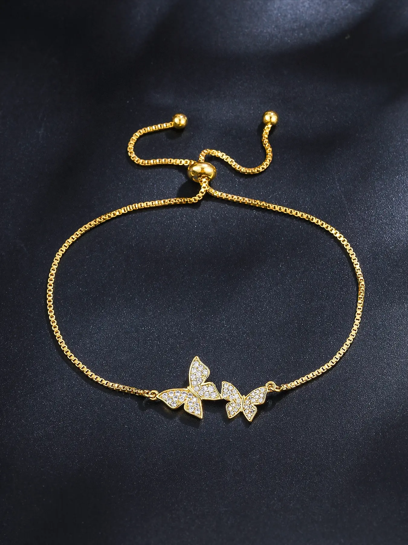 Artificial Cubic Zircon Adjustable Butterfly Bracelets For Women Exquisite Fashionable High Quality Bracelet Cubic Zirconia Bracelet Butterflies Bracelet