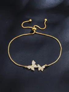 Artificial Cubic Zircon Adjustable Butterfly Bracelets For Women Cubic Zirconia Bracelet