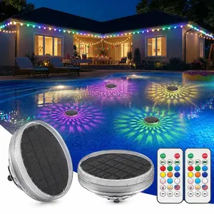 Solar Floating Pool Lights, RGB Pool Lights with Remote Control, IP68 Waterproof for Above-Ground Pools, Pool Parties, Inground Pools & Hot Tubs