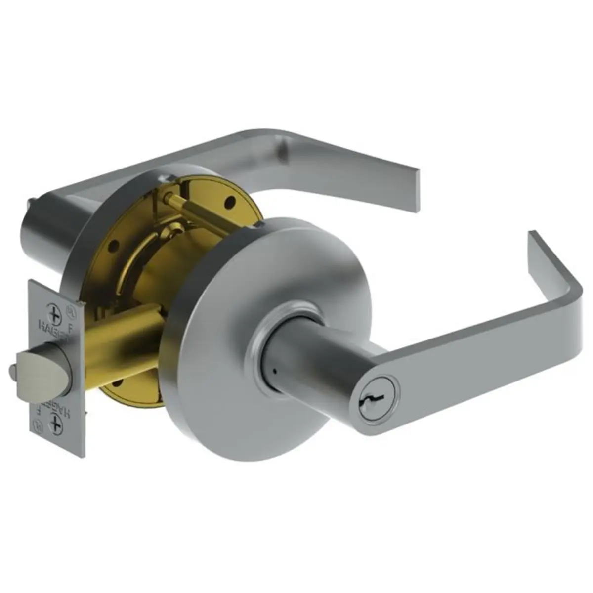 Hager 3553WTN26D Withnell Lever Entry Cylindrical Lock - No. 000091 Satin Chrome, Standard Duty Commercial Entry Set, Backset 2-3/4", No Exposed Mounting Screws Door Lock