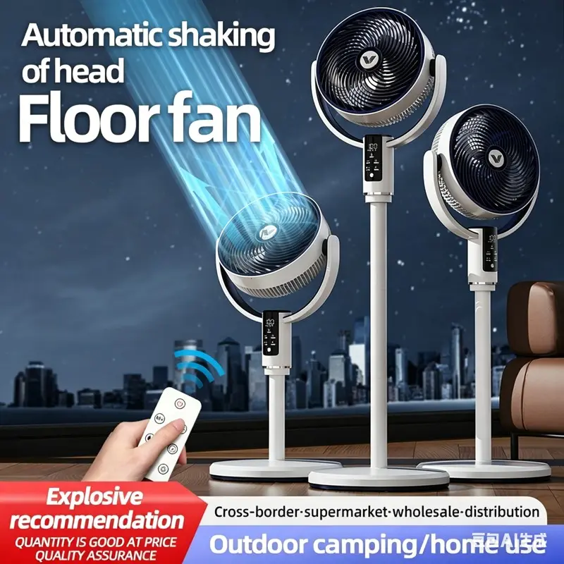 Dc12v Air Circulation Fan, Remote Control, 5 Speed Settings, 10-Hour Timer, Quiet Energy-Saving Design, Ideal for Home Bedroom Use, Silent Cooling Fan, Fan With Remote