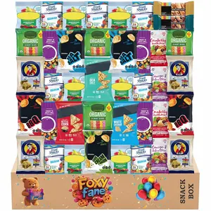 Foxy Fane 40 Count Gluten-Free Snack Box - Premium Holiday Gift Bundle with Chips, Nuts, Bars & Popcorn - Perfect for Christmas & New Year Celebrations - Delicious Gluten-Free Treats for Everyone (40 Snacks)