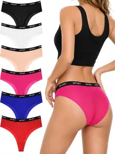 Women's Low-Rise Mesh Thong Panties Set - Breathable Stretch Fabric, Comfortable Lace Underwear for Daily Wear