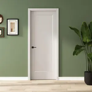 32x80 in 1-Panel White Primed Molded Door Slab, Shaker Style Paintable Hollow Core Interior Door Panel, for Pocket, Swing, Sliding Door, Durable and Lightweight, No Assembly Required