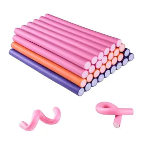 Curling iron (20 pieces) - a salon grade overnight curling tool designed specifically for medium to long hair, making it easy to create curly and wavy hairstyles. No damage to hair quality, no need to use heating tools (random color).