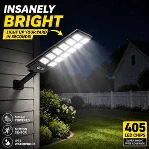 Solar Lights Outdoor Waterproof, Motion Sensor Security Flood Light, Dusk to Dawn Auto On/Off, Ultra Bright 6500K, Remote Control, for Yard Porch Garage