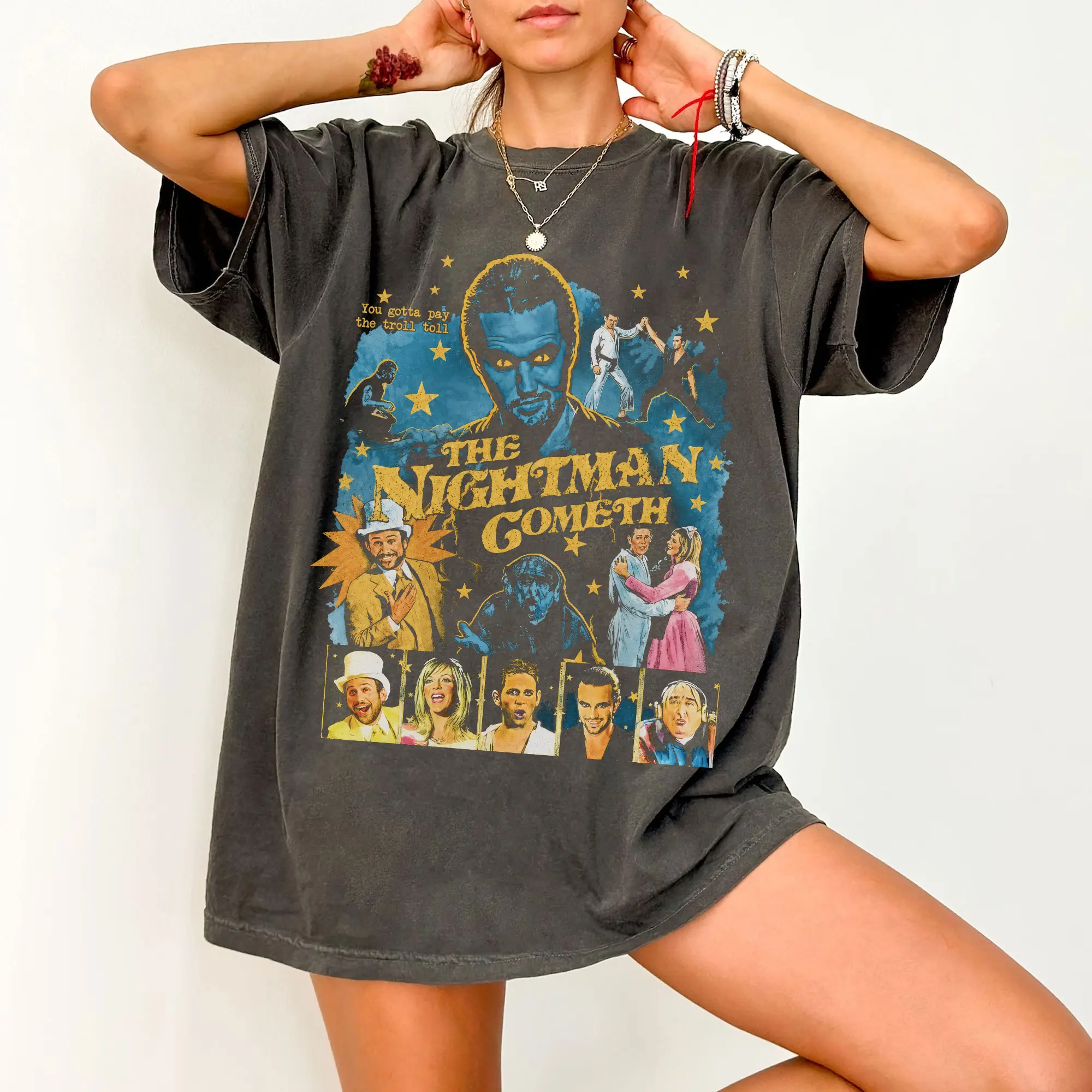 Nightman Cometh It’s Always Sunny In Philadelphia Shirt, Vintage Unisex T-shirt, Retro The Nightman Cometh Tee