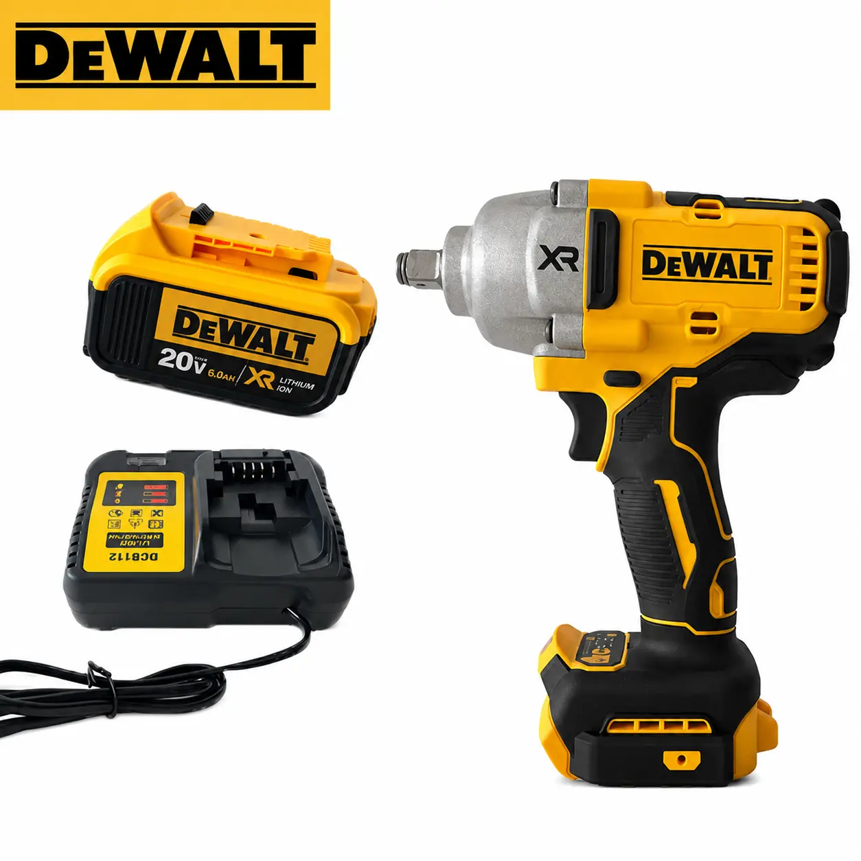 DEWALT DCF900 Brushless Cordless High-Torque Impact Wrench - 20V Heavy-Duty High-Efficiency Motor Power Tool,  Torque, 3-Mode Control, Batteries Included for , Auto Repair, DIY , Battery Impact Wrench High Torque Impact, Heavy-Duty Power Tool
