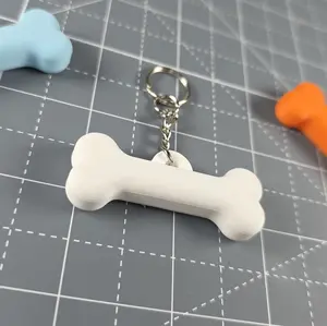 Dog Bone Keychain - 1.9 Inch PLA Bone with Metal Keyring - Perfect for Finding Keys - Available in Multiple Colors