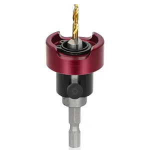 Carbide Tipped 82° Countersink Drill Bit with Depth Stop, 3/8" Dia x 1/8" Drill Diameter x 1/4" Shank, Adjustable Depth Stop with Ball Bearing for High Fine Finish on Softwood and Hardwood