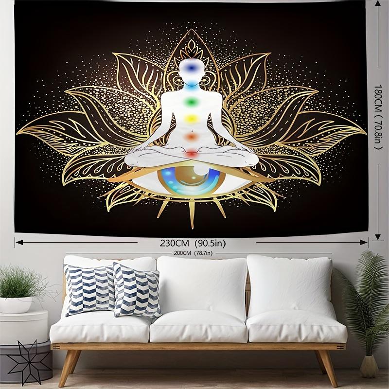for Lotus & Meditation Portrait Tapestry - Soft Brushed Fabric Wall Hanging for Living Room, Bedroom, Dorm Decor, Zen Home Decor