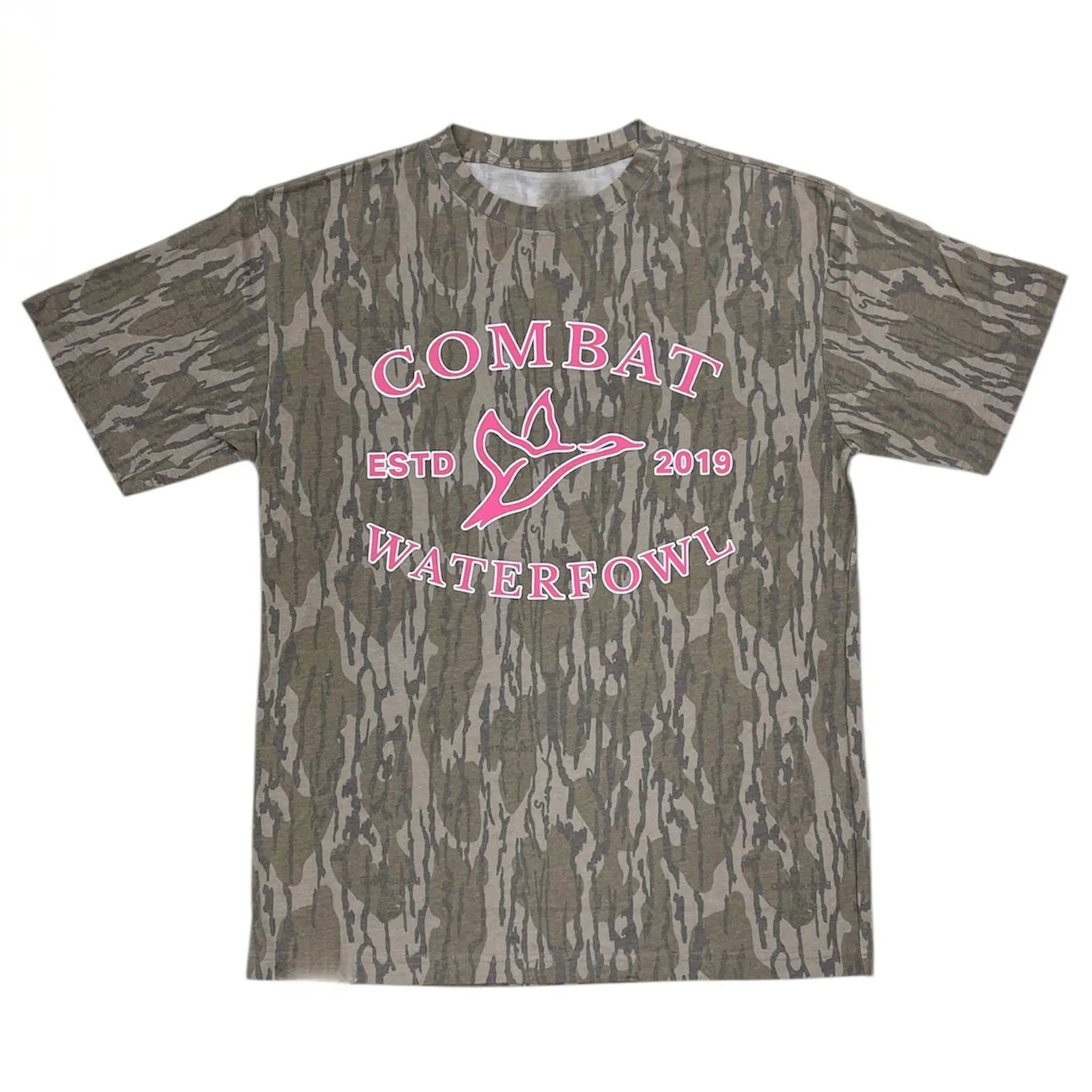 Mossy Oak Camo Pink Combat Logo in Bottomland