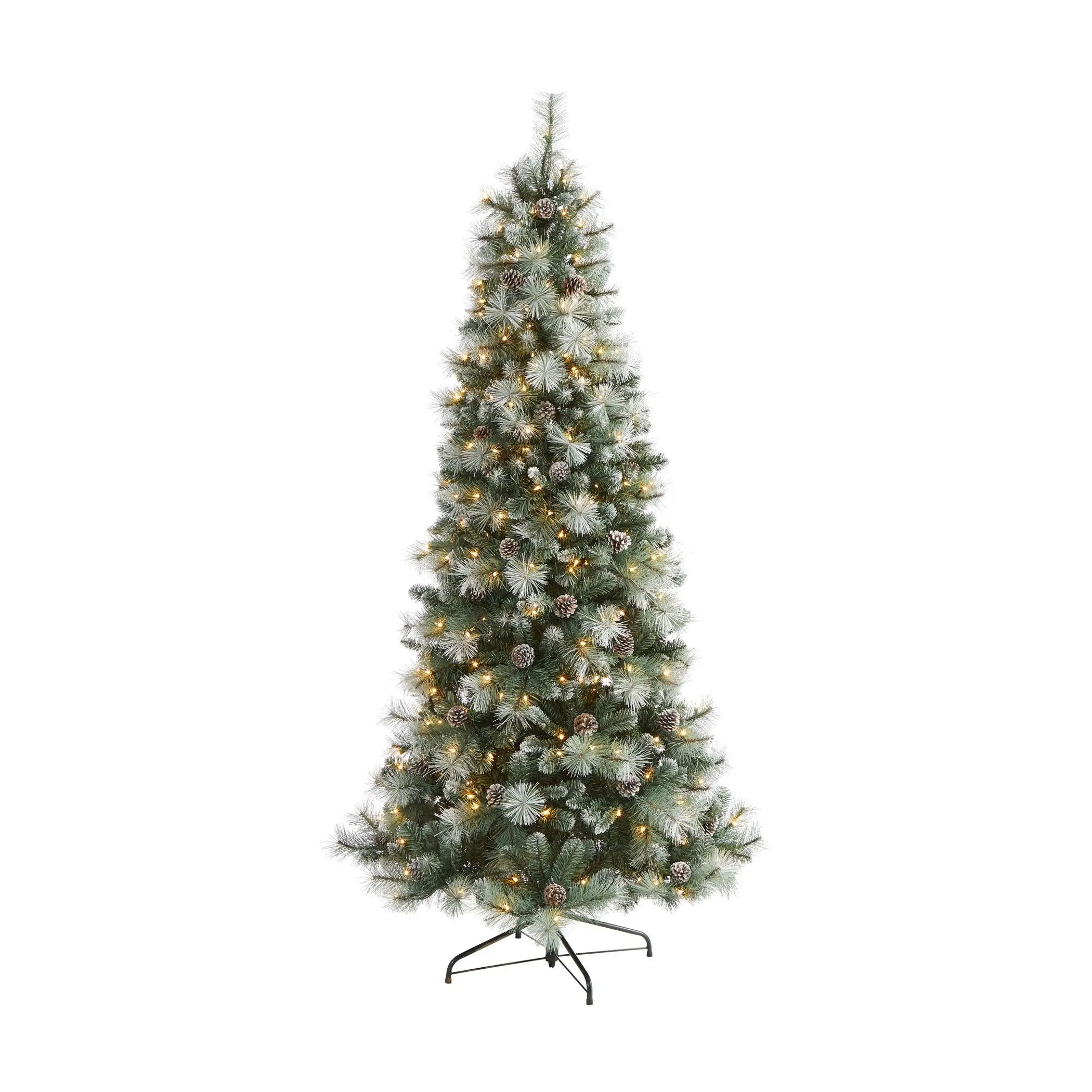 Nearly Natural 7' Frosted Tip Christmas Tree /400 Clear