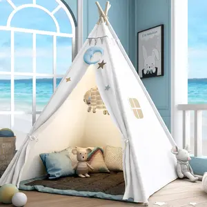 Kids Teepee Play Tent with Carry Bag, Foldable Indoor Outdoor Playhouse for Girls and Boys, Perfect Birthday or Christmas Gift for Toddlers and Babies