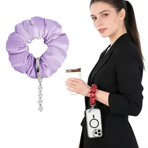 Scrunchie Phone Multi-Use Wristlet Strap for Phone Case ,Hair Tidy ,Bag, Cellphone Chain Wristlet with Sparkling Pendant,Cute Scrunchie Design Wristband for Women Girls