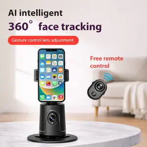 【AI Smart Face Tracking】Stabilizing Phone Mount – 360° Auto Followure Control & Remote Control for TikTok Videos, Vlogging & Lives, Works with any Cellphone or Smartphone, Gest