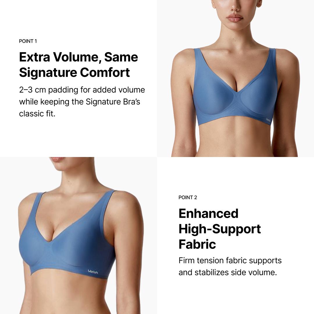 [VERISH] Cool Fit Bra Signature PLUS - 6-Layer Silicone Support Seamless Lift Bra - No Underwire Korean Wireless Bra for Women