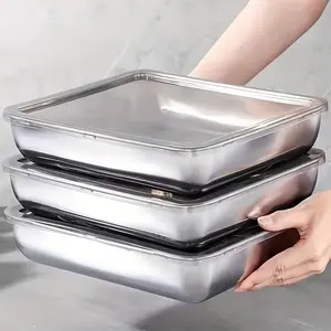 Stainless Steel Food Storage Containers, Produce Storage Containers, Reusable Stackable Bento Box, Durable Kitchen Organizer for Snacks & Utensils