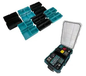 Makita MAKTRAK Deep Medium Organizer Box Compatible Large Nesting Bins - Black