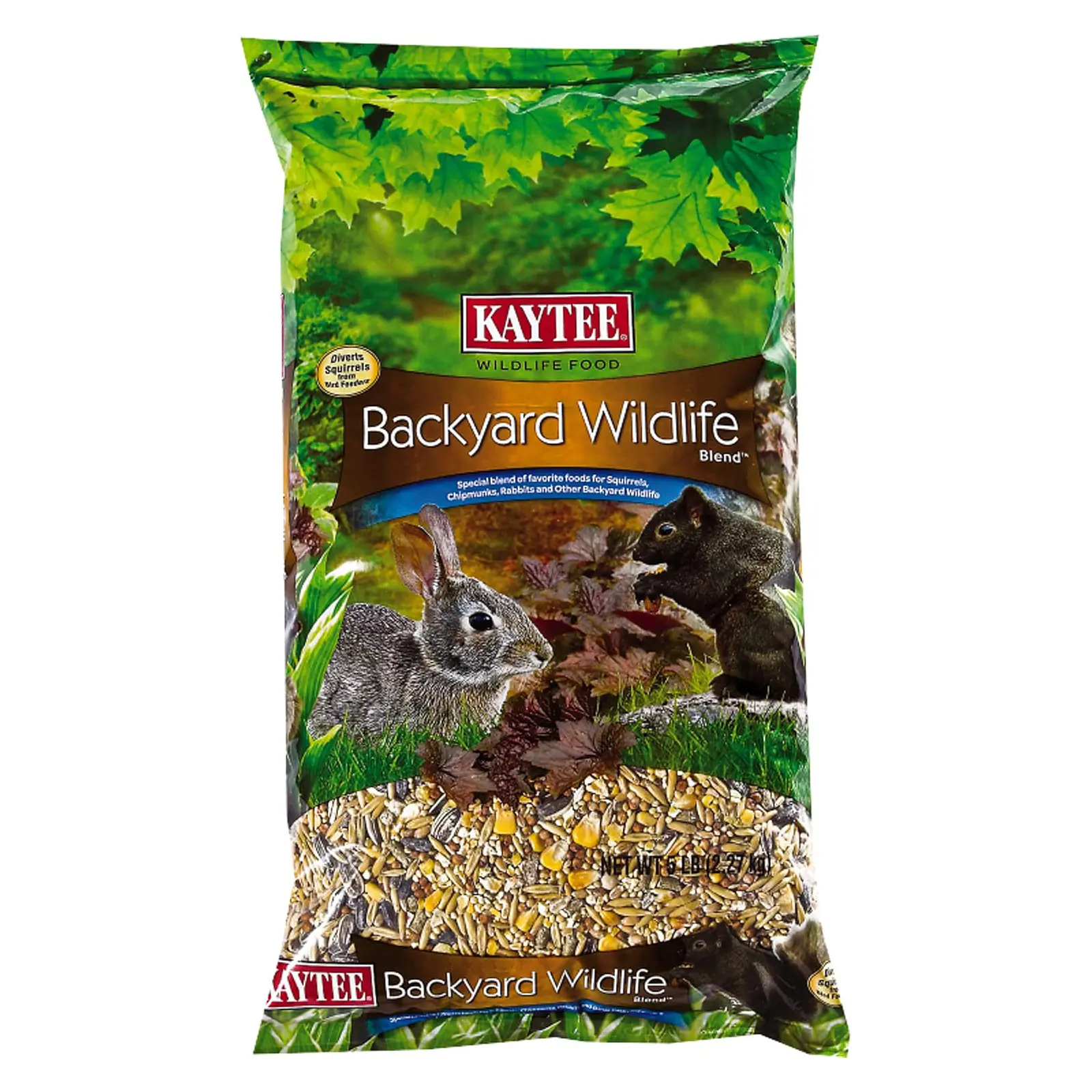 Kaytee Backyard Wildlife Food Blend for Rabbits and Squirrels, 5 Pound Squirrel feed attracts backyard visitors. Bunny food blend. Supplements natural diets, feed away from bird feeders