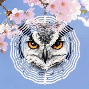 3D Printed Owl Design Wind Chime, Handcrafted Mandala Wind Chime, Outdoor Decor for Patio & Balcony, Ideal Unique Gift for Owl Lovers