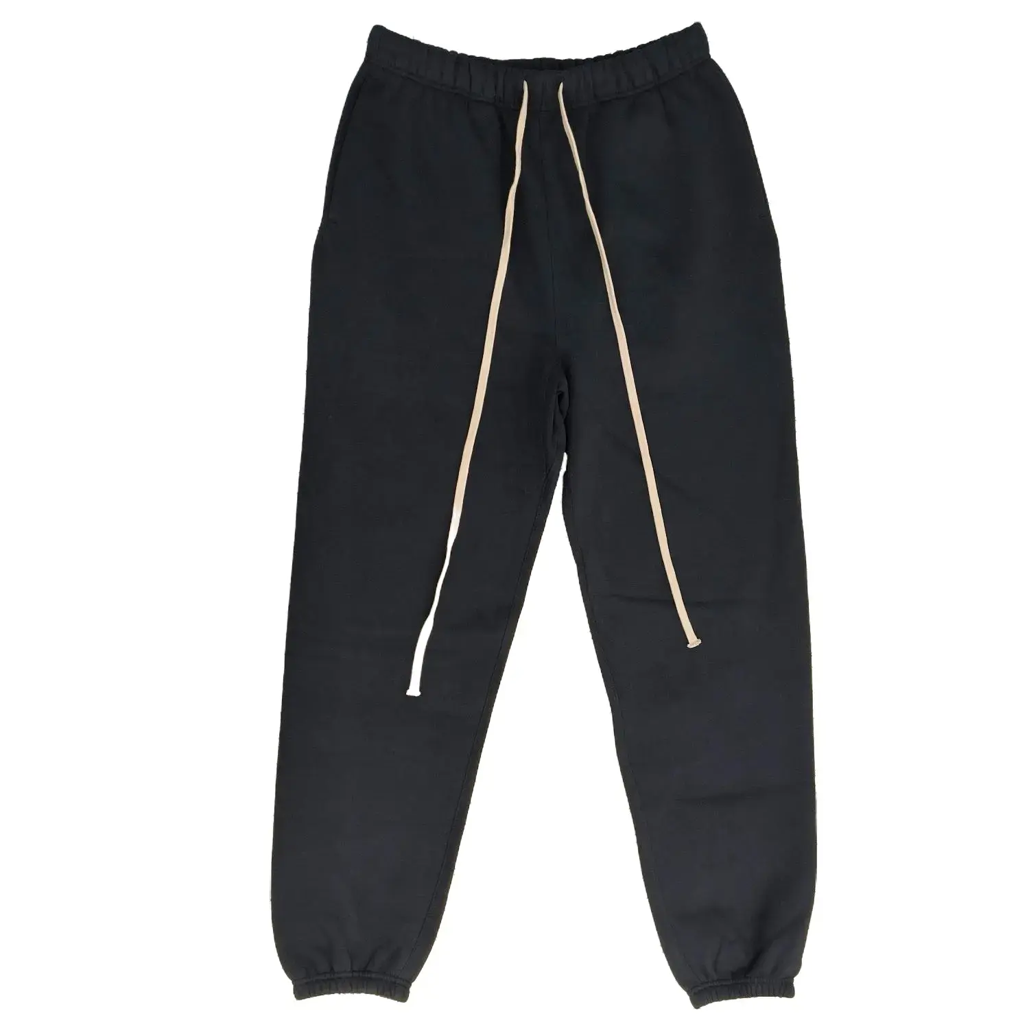 Oversized Sweatpants for Men & Women, Fleece Black Casual Streetwear Joggers with Elastic Waist & Drawstring, Relaxed Fit Cotton Pants for Everyday Wear Sports Soft Unisex