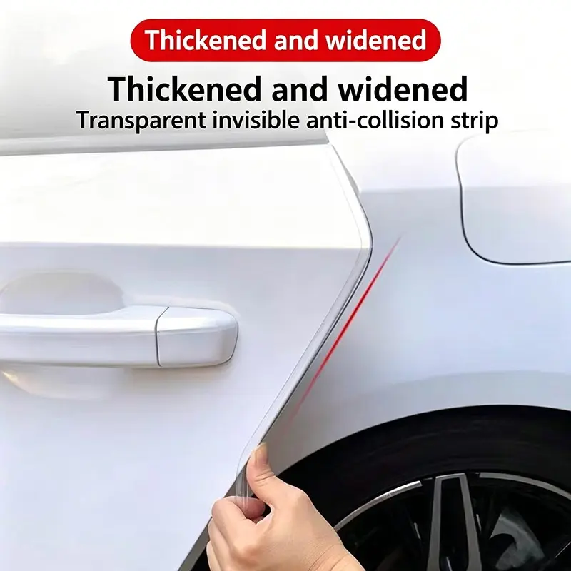 4m Scratch-Resistant and Collision-Protective Strip - Transparent PVC Car Door Bumper Strip - Suitable for 157.48-inch Vehicles, Scratch-Resistant and Wear-Resistant, Multifunctional Car Body Protection, Exterior Car Accessories